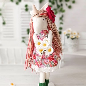 Enchanting handmade Unicorn Doll, one of a kind magical gift for baby girls image 1