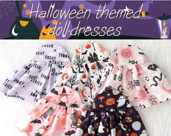 Spooky Halloween themed extra doll dress, great gift addition for doll dress up fun and play
