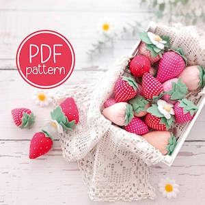 Fabric Erdbeeren PDF Schnittmuster und Schritt für Schritt Anleitung - anfängerfreundlich
