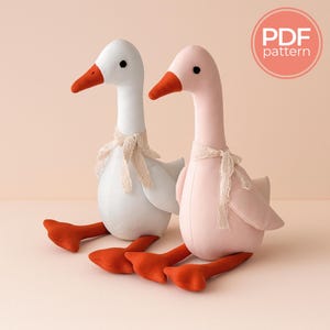Goose doll PDF sewing pattern and step by step instructions- beginner friendly