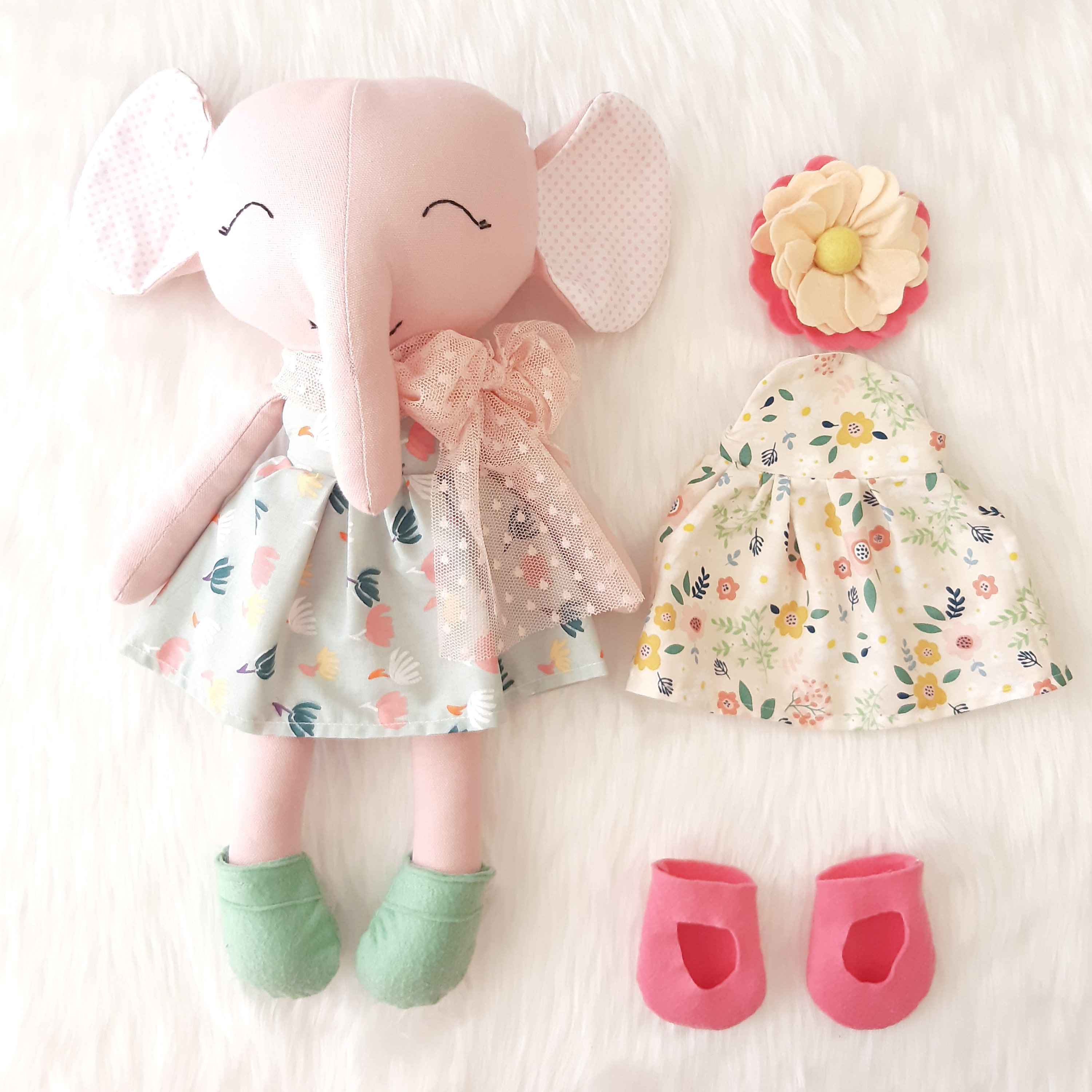 Cute Handmade Elephant Doll one of a kind little girl Etsy