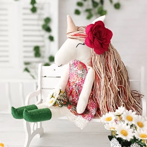 Enchanting handmade Unicorn Doll, one of a kind magical gift for baby girls image 2