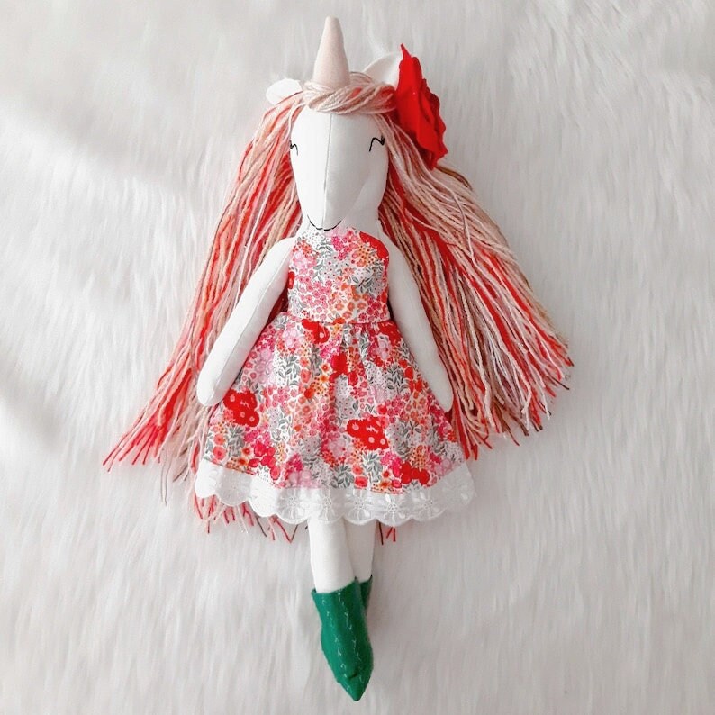 Enchanting handmade Unicorn Doll, one of a kind magical gift for baby girls image 4