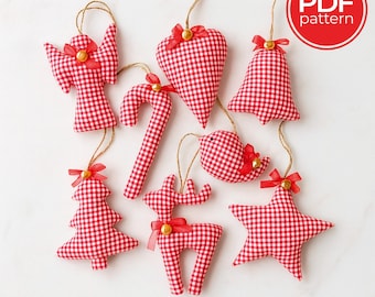 Christmas ornaments set PDF sewing pattern - beginner friendly INSTANT DOWNLOAD
