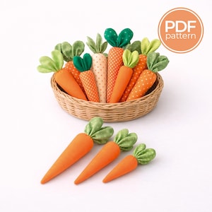 Fabric Carrots PDF sewing pattern and step by step instructions- beginner friendly