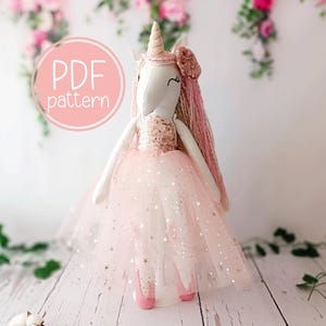 Unicorn doll PDF sewing pattern and step by step instructions BASIC PACKAGE