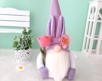 Cute Easter Bunny Gnome Decor, one of a kind housewarming magic gift