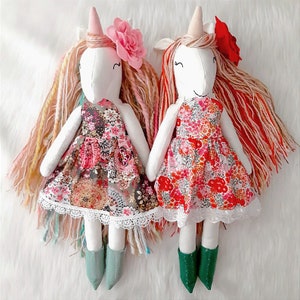 Enchanting handmade Unicorn Doll, one of a kind magical gift for baby girls image 8