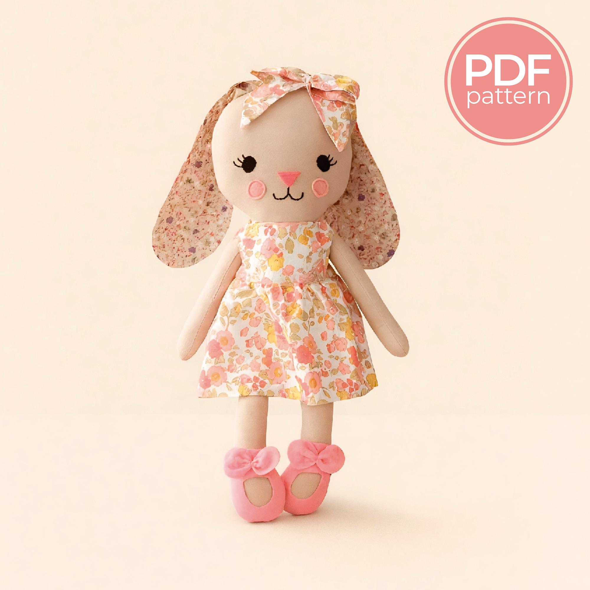 Bunny Doll PDF Sewing Pattern and Step by Step Instructions- Beginner ...