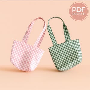 ドールトートバッグのPDF縫製パターンとステップバイステップの説明 - 初心者向け
