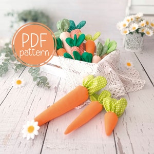 Fabric Carrots PDF sewing pattern and step by step instructions- beginner friendly