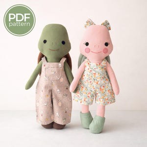 Turtle Doll Sewing Pattern, step-by-step sewing instructions PDF Instant Download- beginner friendly