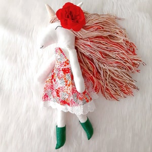 Enchanting handmade Unicorn Doll, one of a kind magical gift for baby girls image 3
