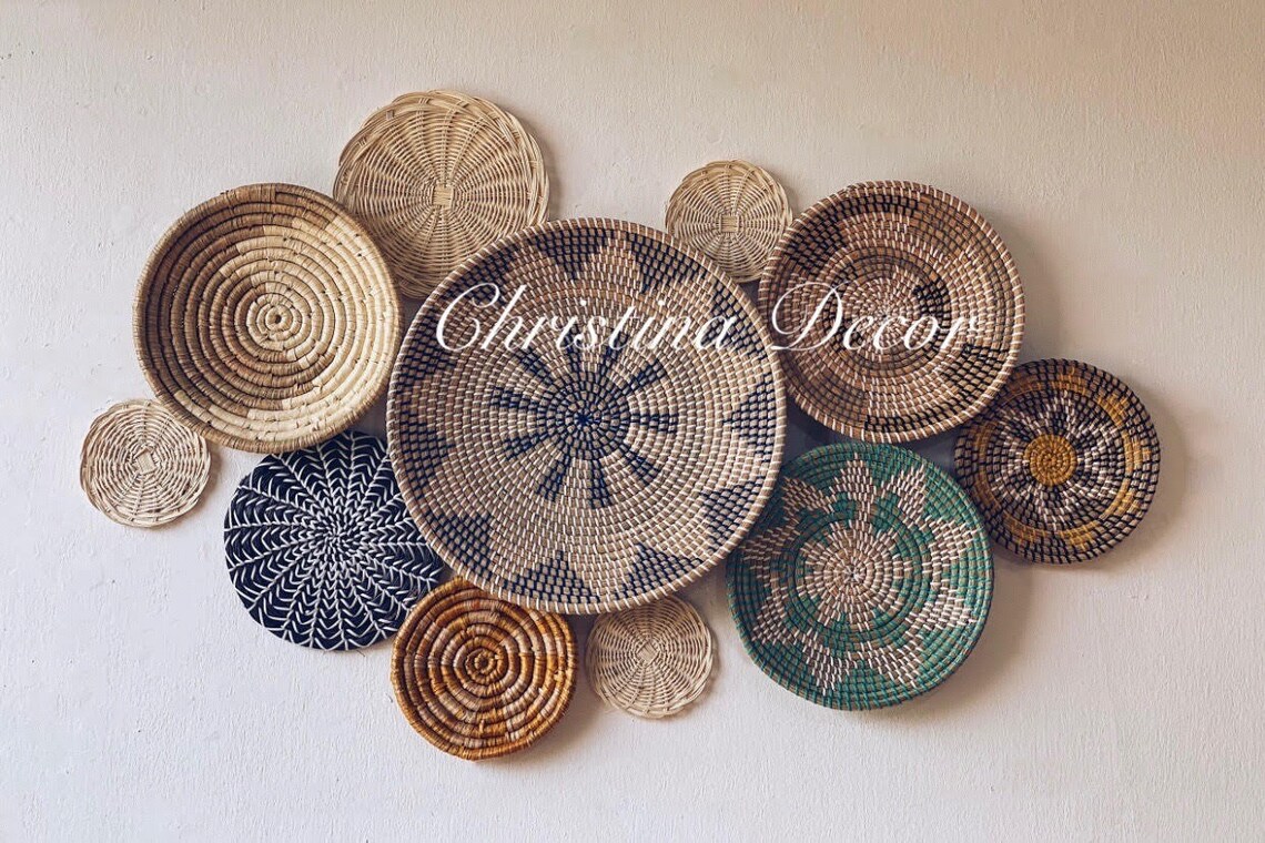 Set of 11 Seagrass Wall Basket for Wall Decor Mainly of Etsy UK