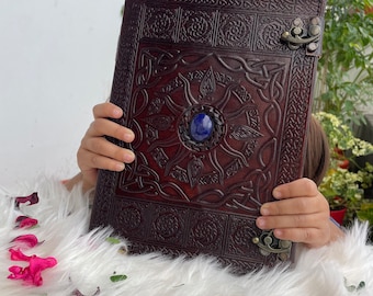 Handbound Leather Journal: Stone Grimoire Book of Shadows