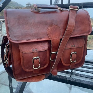 Sac messager bandoulière en cuir fait main pour ordinateur portable sac à main de bureau personnalisé porte-documents sac messager vintage rustique pour homme femme cartable