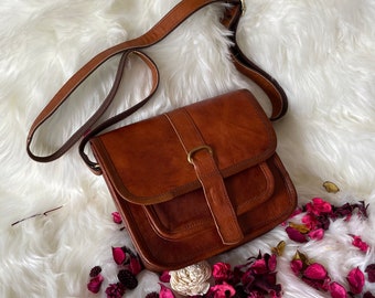 Handmade Leather Crossbody Bag: Women's Satchel Purse