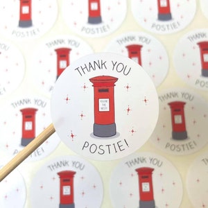 Thank you Postie Packaging Sticker Sheet * Various sizes and amounts per sheet *