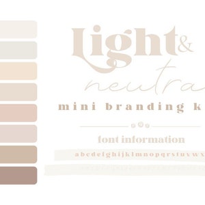 Light Neutral  Boho Branding Logo Package, Small Business Logo Design, Watermark, Modern Logo Kit, Premade Branding Kit