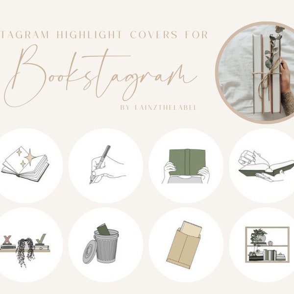 Bookstagram Instagram Story Highlight Covers | Book Instagram, Book Tok, Bookstagram Template