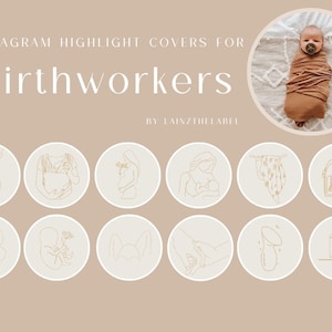 Birth Worker IG Icons | Instagram Story Highlight Covers | Midwife IG | Doula Instagram | Birth Photographer Branding | Lactation Consultant