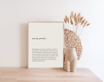 Enneagram 9 - High Quality Poster | Digital Print | Enneagram Gift Type 9 | Enneagram Art | Type 9 Gifts