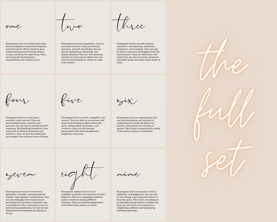 Enneagram Poster | Psychology Personality Type | Enneagram Printable Set | Enneagram Print Bundle | Mental Health Art | Classroom Decor