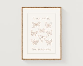 Bible Verse Wall Art | Butterfly Wall Art | Christian Print | Religious Wall Art | Scripture Print | Boho Bible Print | Christians Poster