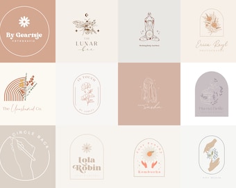 Custom Logo Package | boho logo, earthy logo, logo design, business logo, Hand Drawn Logo, minimalist logo, custom brand, beauty logo