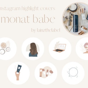 Monat Babe Instagram Highlight Covers | Small biz, shampoo dealer, haircare, skincare, small business, influencer, vegan, blogger