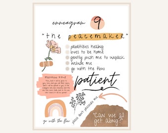 Enneagram 9 High Quality Poster - Printable