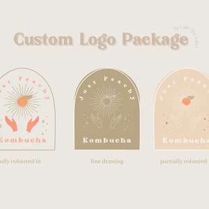 Custom Logo Package | boho logo, earthy logo, logo design, business logo, Hand Drawn Logo, minimalist logo, custom brand, beauty logo