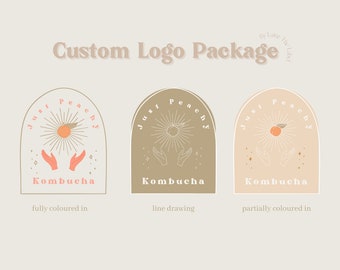 Custom Logo Package | boho logo, earthy logo, logo design, business logo, Hand Drawn Logo, minimalist logo, custom brand, beauty logo