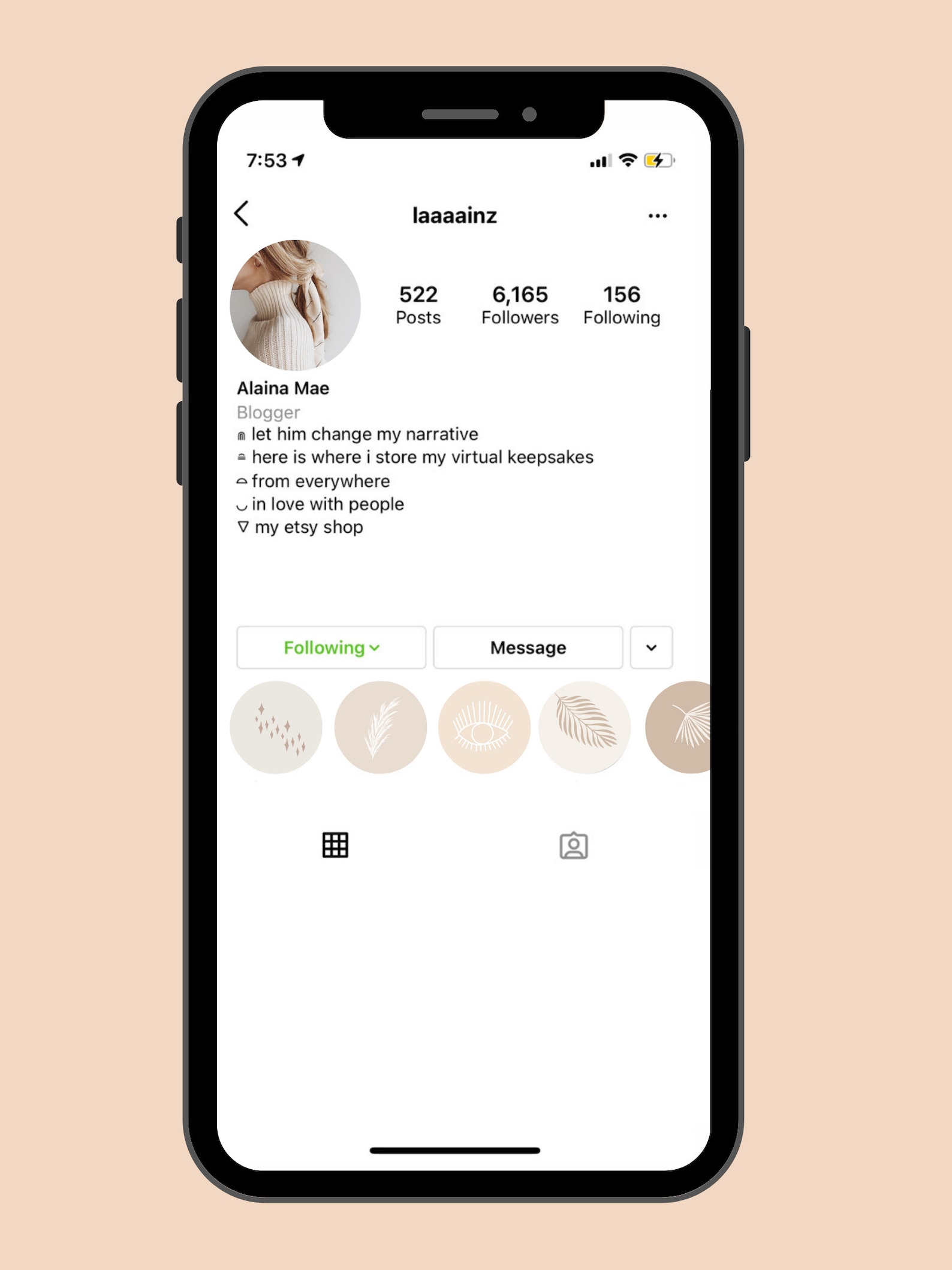 Instagram Highlight Covers MINIMALIST bohemian minimalist Etsy