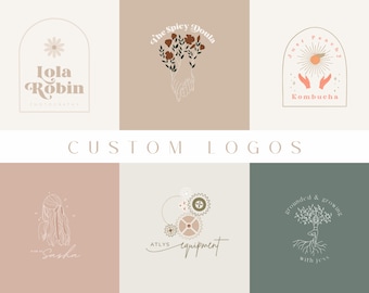 Custom Logo Package | boho logo, earthy logo, logo design, business logo, Hand Drawn Logo, minimalist logo, custom brand, beauty logo