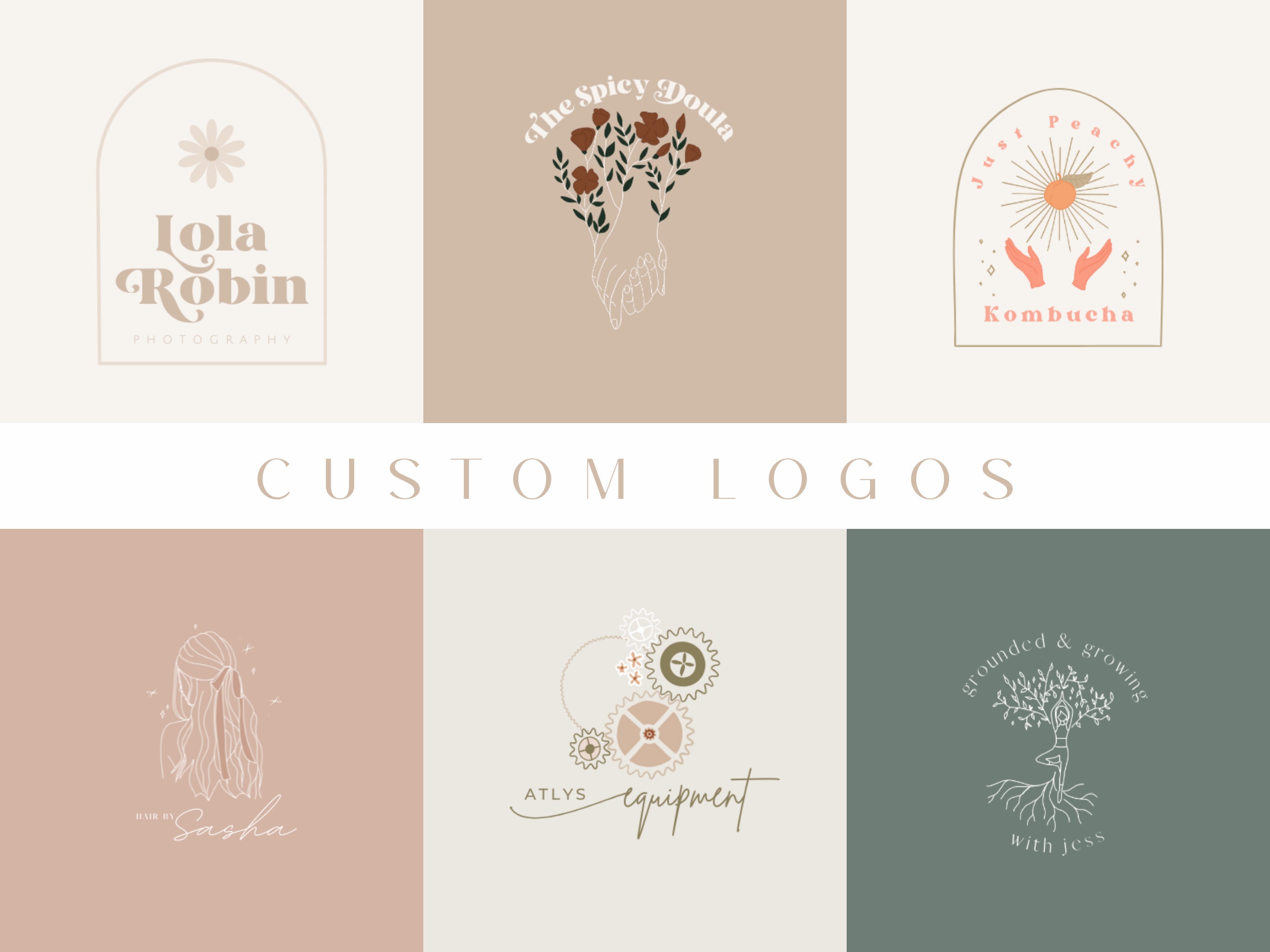 Logo Maker, Logo Design Custom, Custom Logo Design Branding, Boho