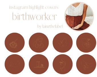 Birth Worker IG Icons | Instagram Story Highlight Covers | Midwife IG | Doula Instagram | Birth Photographer Branding | Lactation Consultant