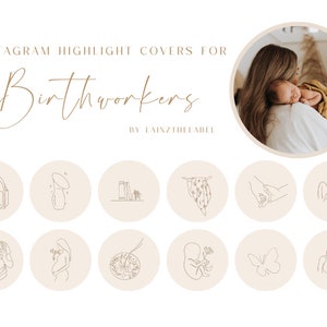 Birth Worker IG Icons | Instagram Story Highlight Covers | Midwife IG | Doula Instagram | Birth Photographer Branding | Lactation Consultant