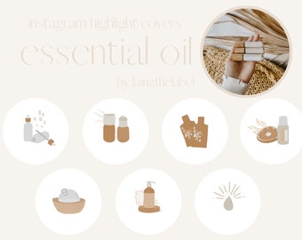 Essential Oil Theme Instagram Highlight Icons | hand illustrated, bohemian icons, young living, citrus floral, Doterra, instant download