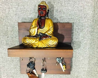 BUDDHA meets ELEFANT change pendant with carabiner hook patina jewelry pendant for bags jackets keys chains