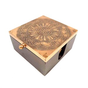 Posavasos de té/café de latón con caja - Para mesa de comedor, cocina, bar, mesas, ollas calientes, tazas, jarros - 5 pulgadas (juego de 6) imagen 7