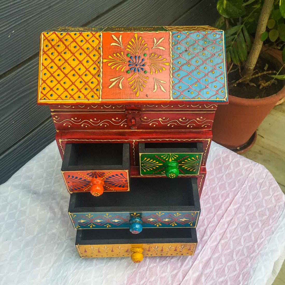 Rajasthani Hut Shaped Storage Box 12 Inches for Home Decor Etsy