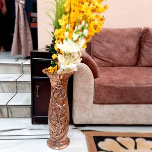 Flower Vase Big | Flower Pot for Corners - Metal | Floor Vase - For Home, Living Room, Entrance, Office & Hall Decoration, Gift - 20 inch image 2