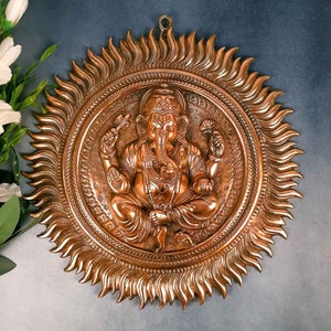 Ganesh Wall Hanging | Lord Ganesha Wall Decor - For Puja, Home & Entrance | Religoius Wall Art for Living Room - 16 Inch