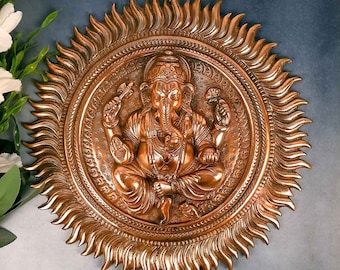 Ganesh Wall Hanging | Lord Ganesha Wall Decor - For Puja, Home & Entrance | Religoius Wall Art for Living Room - 16 Inch
