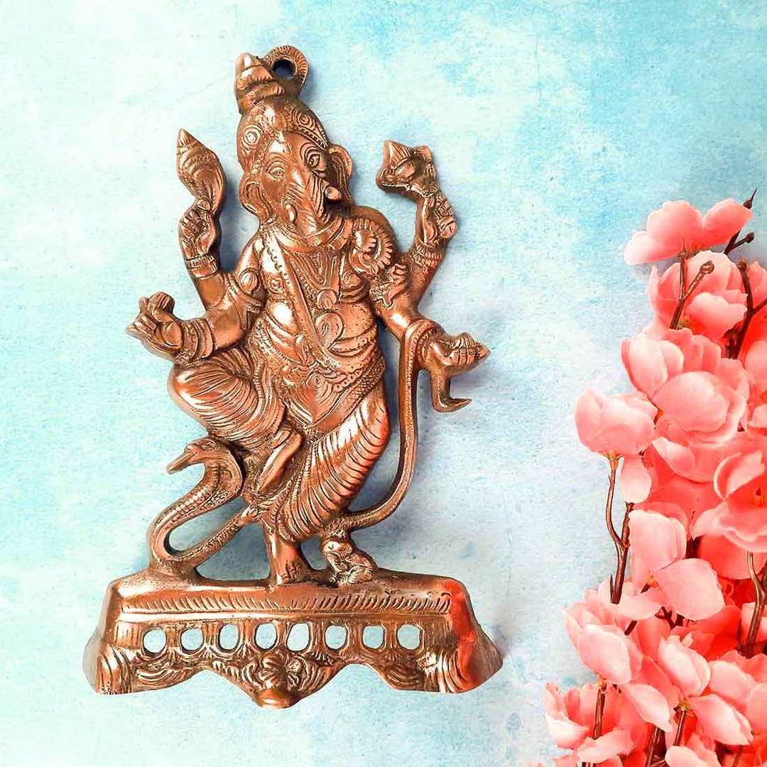 Lord Ganesha Wall Hanging Idol Dancing Ganesh Wall Statue Etsy