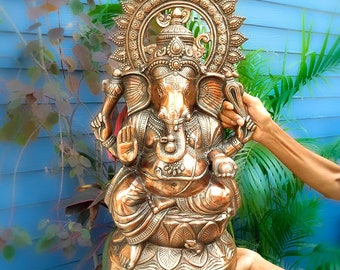 Ganesh Statue | Big Ganesha Idol | Ganpati Murti For Table & Home Decor | Ganesha Idol for Vastu, Home, Puja, Religious Decor - 25 Inch