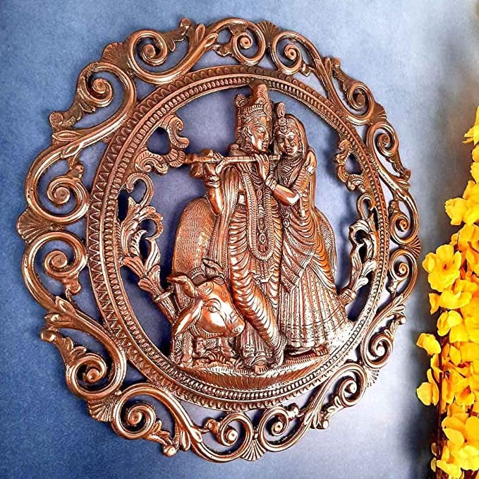 Radha Krishna Wall Hanging Metal Wall Decor Wall Sculpture Etsy
