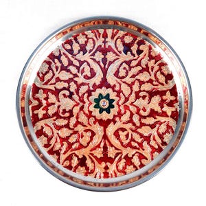 プジャプレート |アールティ・タール | Pooja Thali - プージャ、結婚式、ディワリ、カルワ チャウト、フェスティバル用 - 9 インチ 画像 10