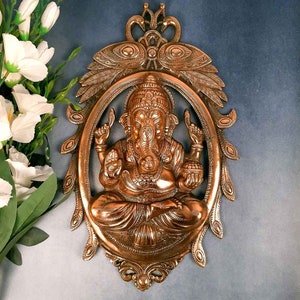 Ganesha Wall Hanging | Ganesh Ji Wall Statue for Puja & Home Entrance | Religious Decor For Vastu And House Warming Gift - 18 Inch